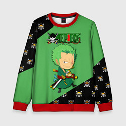 Свитшот детский Ророноа Зоро One Piece Большой куш, цвет: 3D-красный