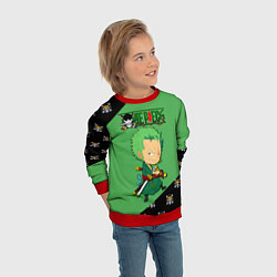 Свитшот детский Ророноа Зоро One Piece Большой куш, цвет: 3D-красный — фото 2