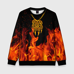 Свитшот детский ПЕЧАТЬ ВЕЛЕСА КУЛОН, цвет: 3D-черный