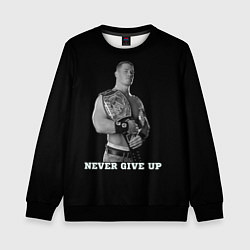 Свитшот детский Never give up, цвет: 3D-черный