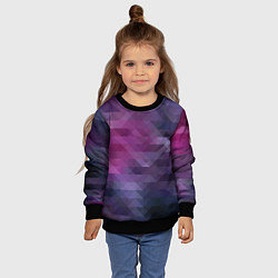 Свитшот детский Фиолетово-бордовый узор, цвет: 3D-черный — фото 2