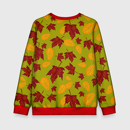 Детский свитшот Осенние листья клён и дуб / 3D-Красный – фото 2