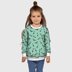 Свитшот детский Голуби на зеленом, цвет: 3D-белый — фото 2