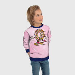 Свитшот детский Пончик на скейте, цвет: 3D-синий — фото 2