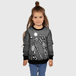 Свитшот детский СИРЕНОГОЛОВЫЙ монохром, цвет: 3D-черный — фото 2