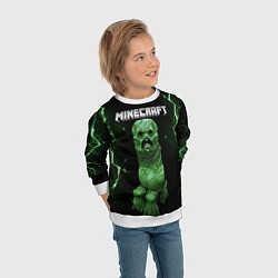 Свитшот детский CREEPER 3D MINECRAFT 3D Z, цвет: 3D-белый — фото 2