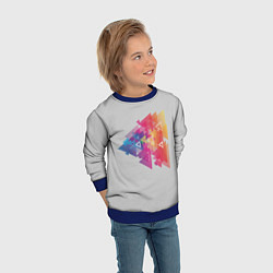 Свитшот детский Цветные треугольники, цвет: 3D-синий — фото 2