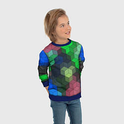 Свитшот детский Разноцветный геометрический уз, цвет: 3D-синий — фото 2