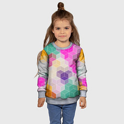 Свитшот детский Абстрактный разноцветный узор, цвет: 3D-меланж — фото 2