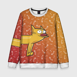 Свитшот детский КОТОПЕС Кот спереди, цвет: 3D-белый