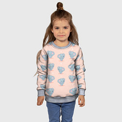 Свитшот детский Слоники, цвет: 3D-меланж — фото 2