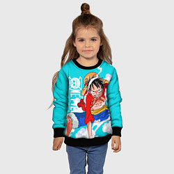 Свитшот детский Ван-Пис, Гому Гому но Ми, цвет: 3D-черный — фото 2