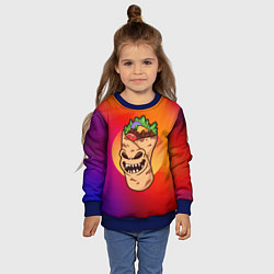 Свитшот детский Шаурма - зомби, цвет: 3D-синий — фото 2