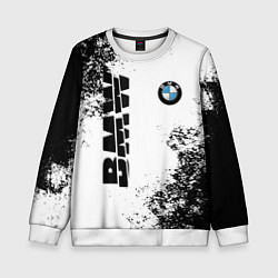 Свитшот детский BMW БМВ РАЗРЕЗАННОЕ ЛОГО, цвет: 3D-белый