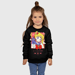 Свитшот детский Сейлор Мун, цвет: 3D-черный — фото 2