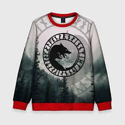 Свитшот детский FENRIR РУНЫ RUNES Z, цвет: 3D-красный