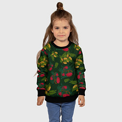 Свитшот детский Ветки рябины и облепихи, цвет: 3D-черный — фото 2