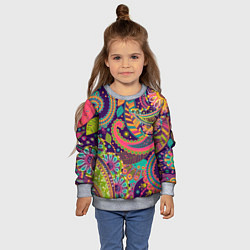 Свитшот детский Яркий красочный узор, цвет: 3D-меланж — фото 2