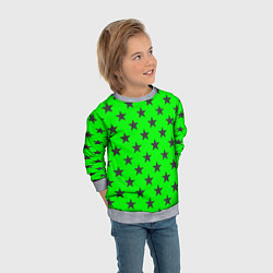 Свитшот детский Звездный фон зеленый, цвет: 3D-меланж — фото 2