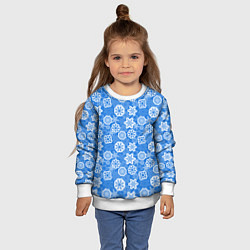 Свитшот детский Снежные Новогодние Узоры, цвет: 3D-белый — фото 2