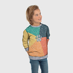 Свитшот детский Лапа на фоне АПВ 5 1 12, цвет: 3D-меланж — фото 2