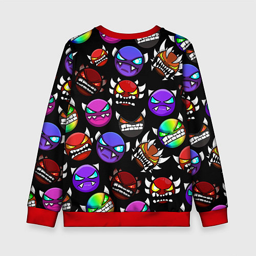 Детский свитшот Geometry Dash: Demons Squad / 3D-Красный – фото 2