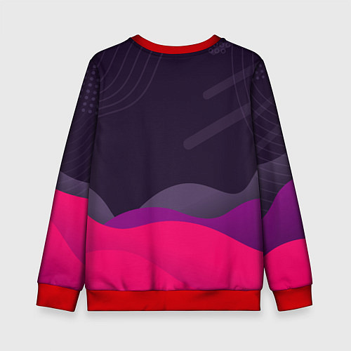 Детский свитшот Игра в кальмара - с милым котиком / 3D-Красный – фото 2