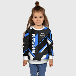 Свитшот детский НИССАН ЛОГО СИНИЯ ГЕОМЕТРИЯ CYBER, цвет: 3D-белый — фото 2