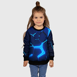 Свитшот детский 3D ПЛИТЫ NEON STEEL НЕОНОВЫЕ ПЛИТЫ, цвет: 3D-черный — фото 2