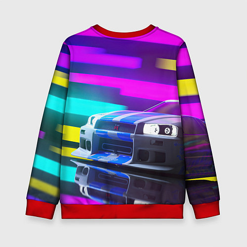 Детский свитшот NISSAN GT-R SKYLINE / 3D-Красный – фото 2