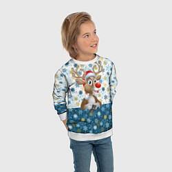 Свитшот детский Весёлый Оленёнок, цвет: 3D-белый — фото 2
