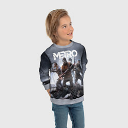 Свитшот детский МЕТРО ИСХОД АРТЁМ ,ЯДЕРНАЯ ЗИМА METRO EXODUS, цвет: 3D-меланж — фото 2