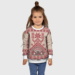 Свитшот детский Славянская вышивка Узоры Руси, цвет: 3D-белый — фото 2