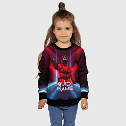 Свитшот детский Игра в кальмара - выстрел, цвет: 3D-черный — фото 2