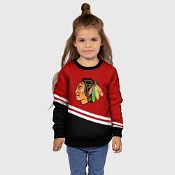 Свитшот детский Chicago Blackhawks, NHL, цвет: 3D-черный — фото 2