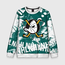 Свитшот детский Анахайм Дакс Anaheim Ducks, цвет: 3D-белый