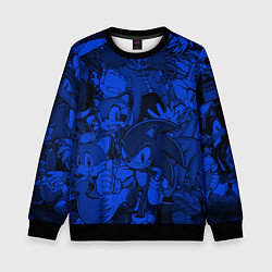 Свитшот детский SONIC BLUE PATTERN СИНИЙ ЁЖ, цвет: 3D-черный