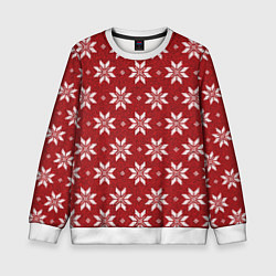 Свитшот детский Снежный орнамент, цвет: 3D-белый