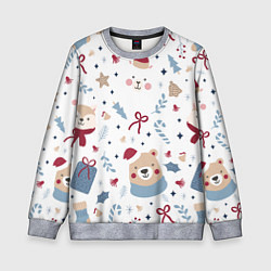 Свитшот детский Забавный Новый Год, цвет: 3D-меланж