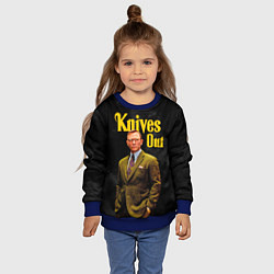 Свитшот детский Достать ножи Knives Out, цвет: 3D-синий — фото 2