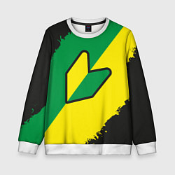 Свитшот детский JDM GREEN YELLOW LOGO, цвет: 3D-белый