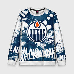 Свитшот детский Эдмонтон Ойлерз Edmonton Oilers, цвет: 3D-белый