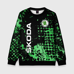 Свитшот детский Шкода, Skoda, цвет: 3D-черный