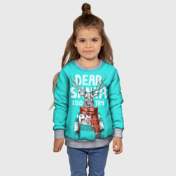 Свитшот детский Олень в свитере с оленями, цвет: 3D-меланж — фото 2