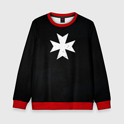 Свитшот детский Черные Храмовники раскраска доспеха, цвет: 3D-красный