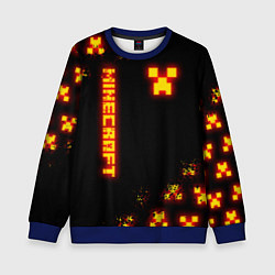 Свитшот детский MINECRAFT ОГНЕННЫЙ КРИПЕР, цвет: 3D-синий