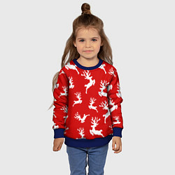 Свитшот детский НОВОГОДНИЕ ОЛЕНИ УЗОР, цвет: 3D-синий — фото 2
