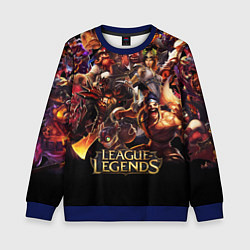 Свитшот детский LEAGUE OF LEGENDS НЕОН БРЫЗГИ КРАСОК, цвет: 3D-синий