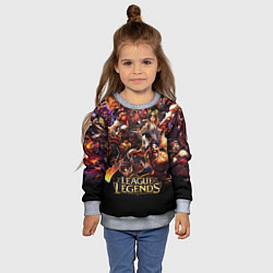 Свитшот детский LEAGUE OF LEGENDS НЕОН БРЫЗГИ КРАСОК, цвет: 3D-меланж — фото 2
