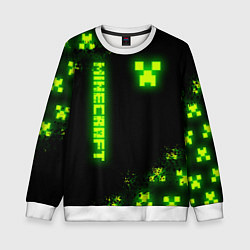 Свитшот детский MINECRAFT NEON LOGO CREEPER, цвет: 3D-белый